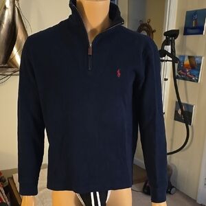 Ralph Lauren Navy Blue Zip Up Sweater